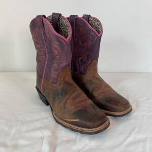 Dan Post Childrens Western Cowboy Leather Boots Size 3D Majesty Square Toe
